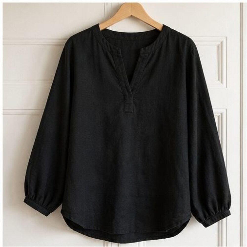 Black Puff Sleeve Top